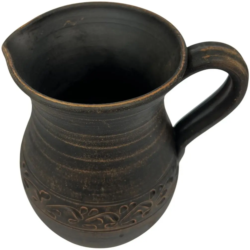 Кувшин молоченная керамика Декор с ручкой высота 19 см 1.5 л Украинская глиняная посуда - фото 2