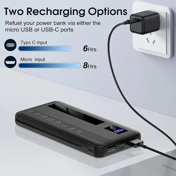 Портативний зарядний пристрій ємністю 10 000 мАг швидка зарядка 15 Вт з USB C - фото 7