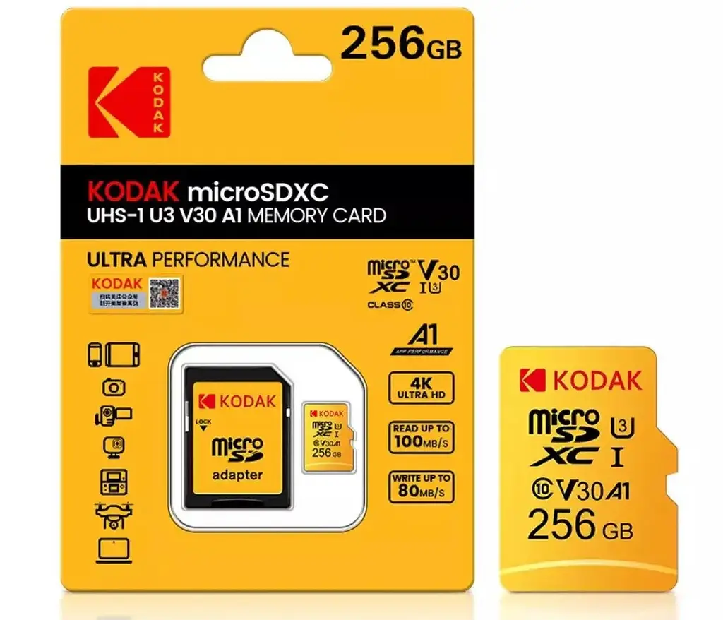 Картка пам'яті MicroSD Kodak (microSDXC) 256Gb + адаптер - фото 2