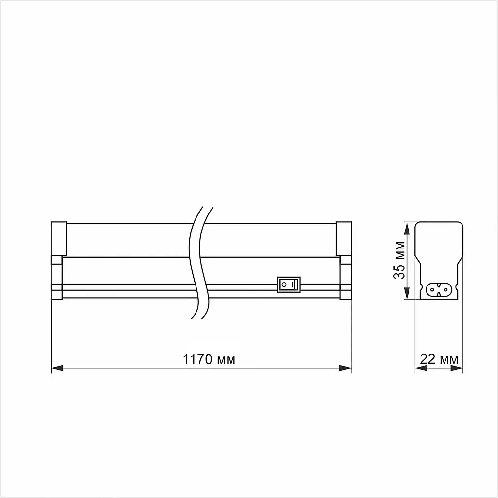 LED світильник лінійний Titanum T5, 20W 1.2м 5000K (26379-000) - фото 4