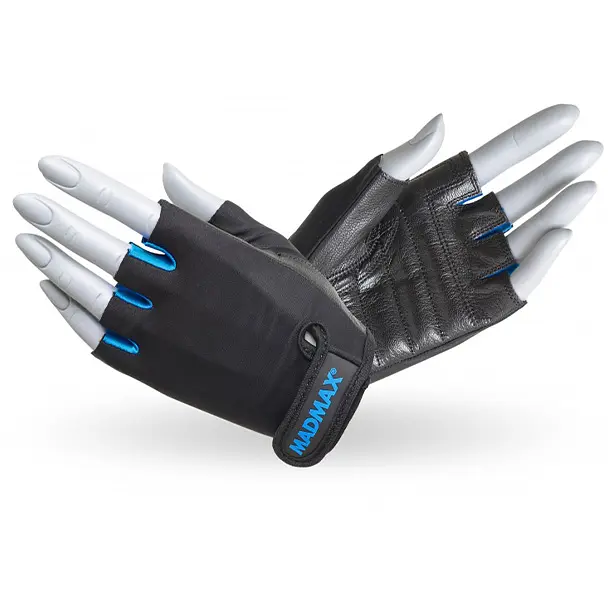 Рукавички для фітнесу MAD MAX Rainbow MFG 251, Black/Blue - L