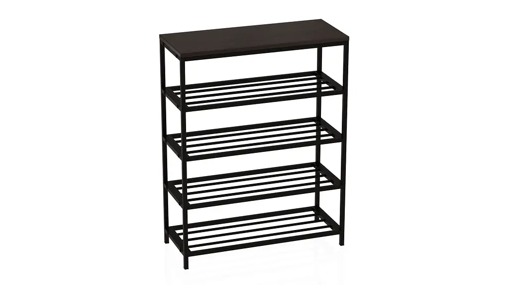 Полиця для взуття Слайм 4 Ferrum-decor 820x630x260 Чорний метал ДСП Венге Магія 16 мм (FRD-105161) - фото 8