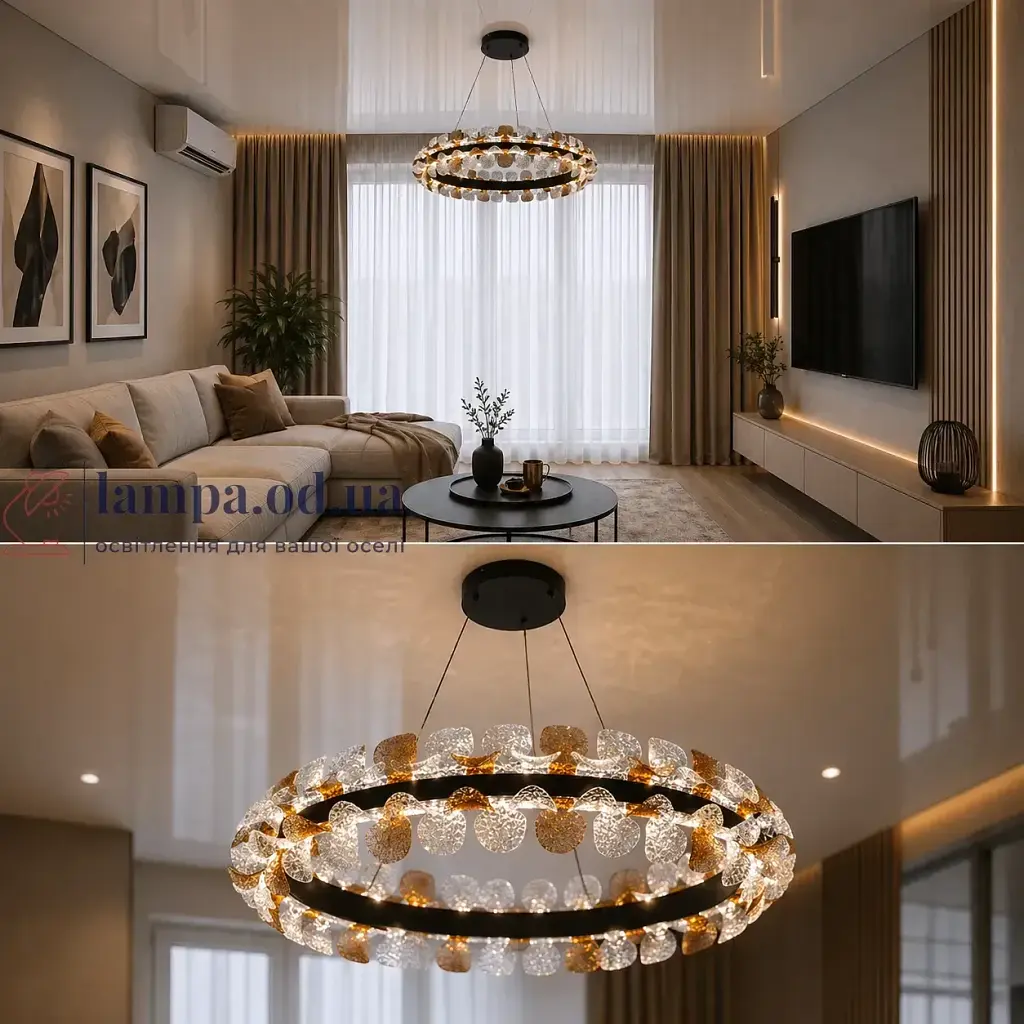 Сучасна підвісна LED люстра Diasha MD2511/600CG графіт 85W з пультом до 20 м2 - фото 4