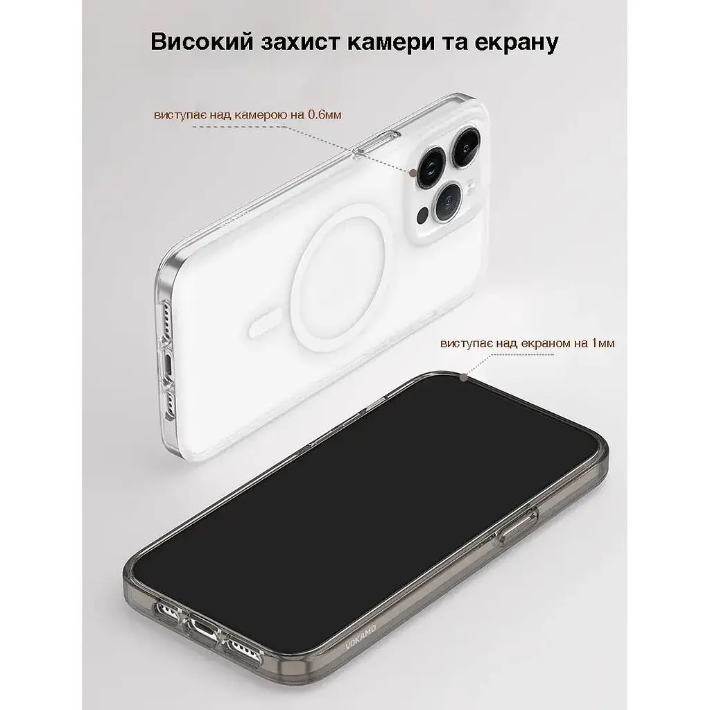 Чехол Vokamo Glacier для iPhone 15 Pro с магнитом черный матовый - фото 6