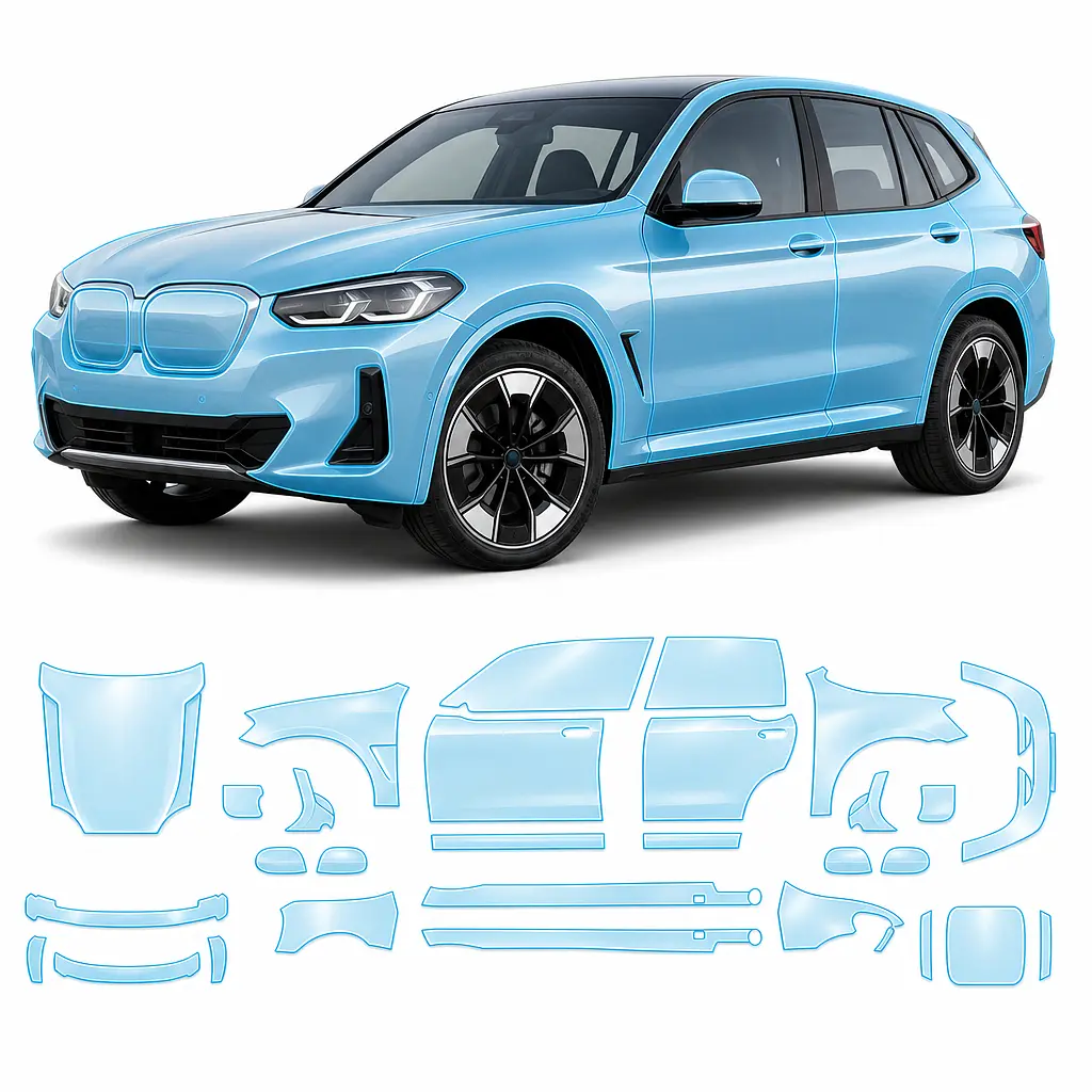 Антигравійна захисна бронеплівка за лекалами для BMW iX3 G08 2020-2025 - повний кузов