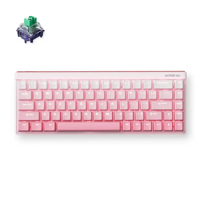 Ігрова магнітна клавіатура MCHOSE ACE 68 Air / Дротове підключення / Kailh Magnetic God Switch / Pink - фото 3