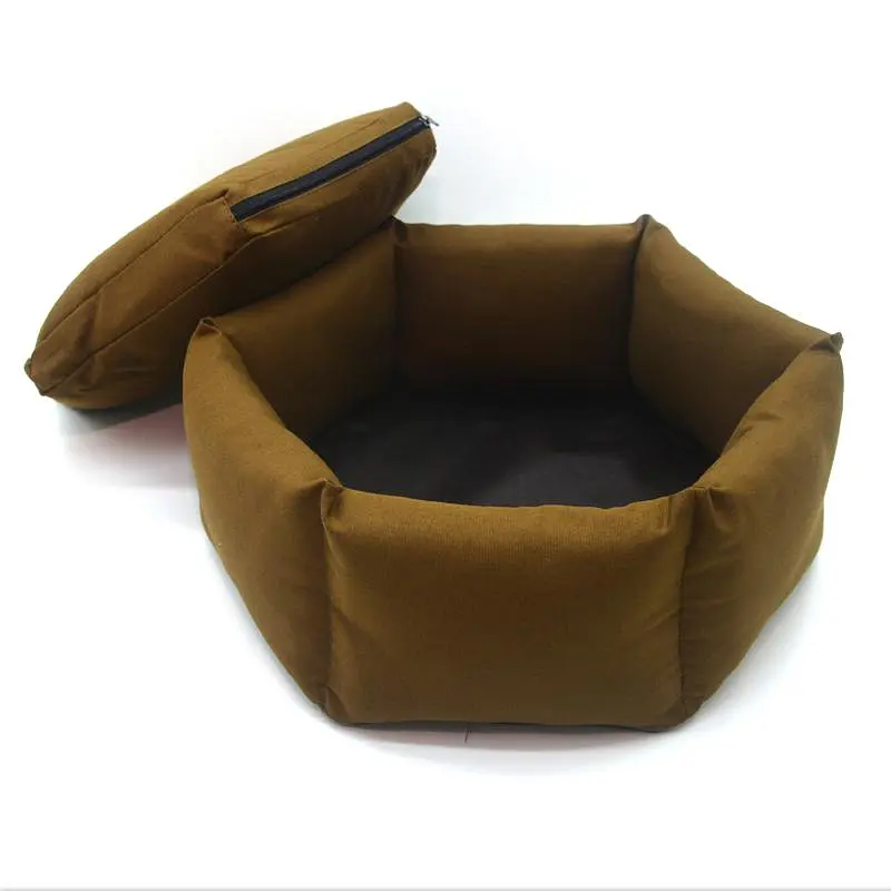 Лежак для маленьких собак та котів Zoo-hunt шестикутний Екко коричневий №1 43х15 см - фото 6