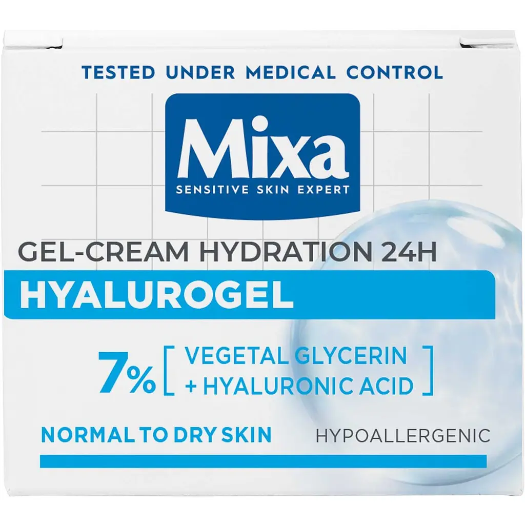 Уцінка. Крем-гель для обличчя Mixa Hydrating Hyalurogel для нормальної зневодненої чутливої шкіри 50 мл  - фото 2