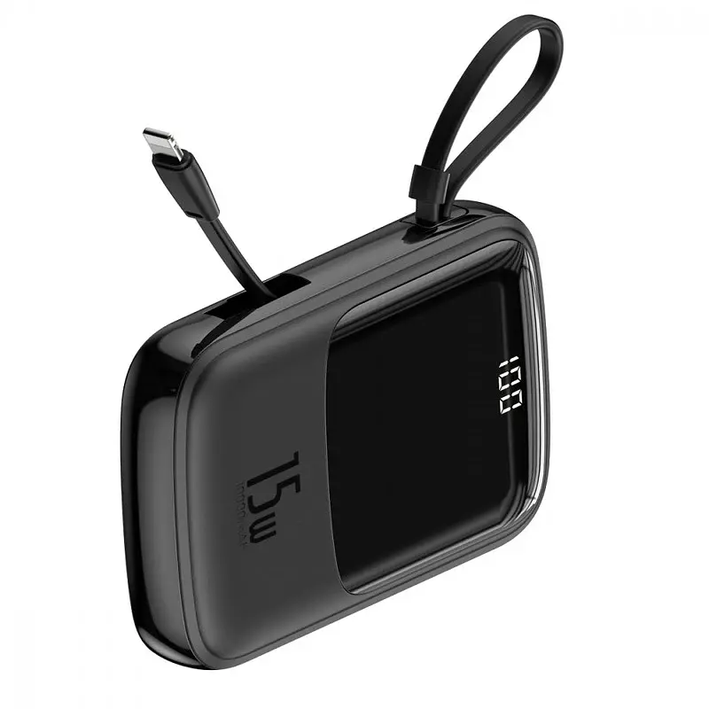 Power Bank Baseus Qpow Digital Display 10000mAh 15W with Lightning Cable (PPQD050101) Black EU - фото 2