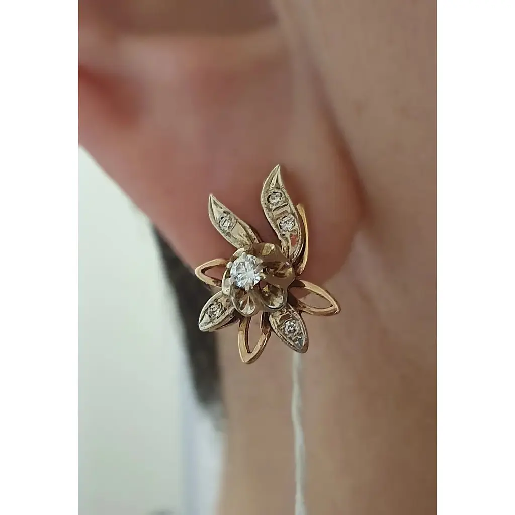 Золоті сережки Гаразд з діамантами. 303250 - фото 4