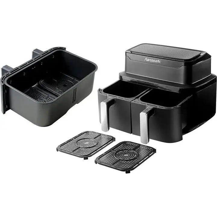 Аерофритюрниця Hanseatic HAF212600D 2в1 з XXL-об’ємом 9 л, функцією сушіння, двома лотками та сенсорним дисплеєм - фото 3