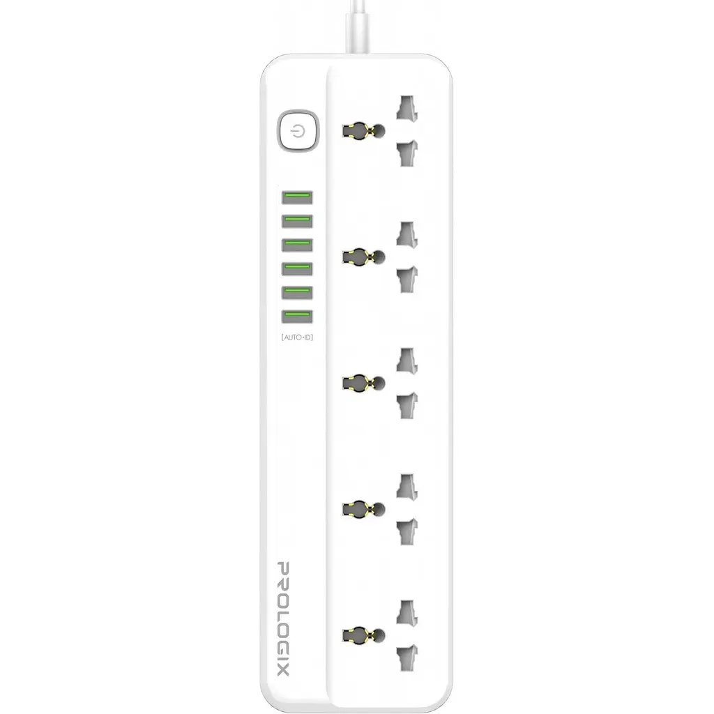 Power filtr 2.0м ProLogix Premium (PR-SC5614W) 5 розеток, 6 USB AUTO ID, білий - фото 1