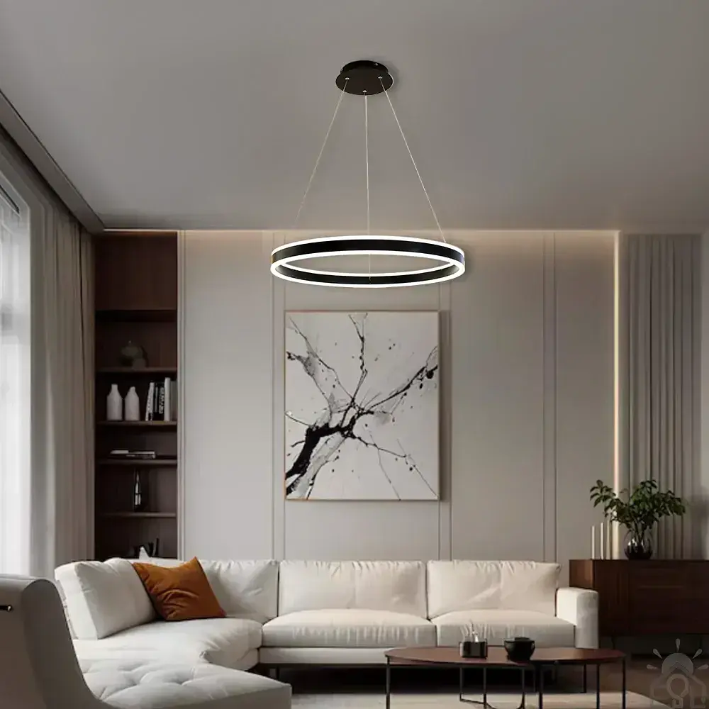 Смарт люстра керована світлодіодна підвісна STELLA R 96 Вт 600x1200 мм Чорна ESLLSE - фото 8