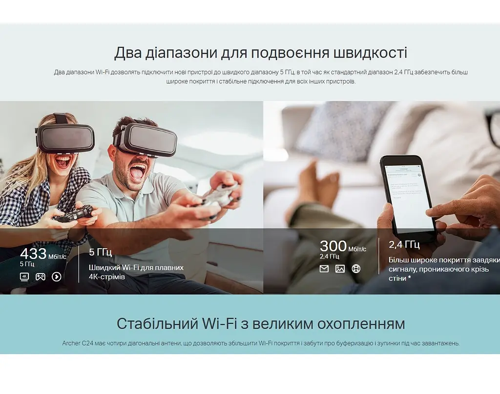 WI-FI роутер маршрутизатор TP-Link C-24 ARCHER AC750 2.4 ГГц, 5 ГГц, Wi-Fi 5, 433Мбит/с - фото 5