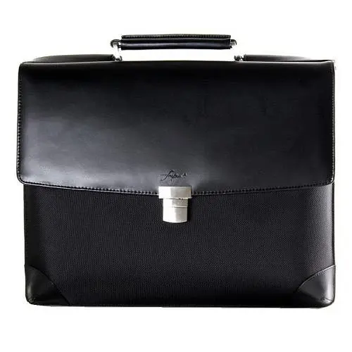 Портфель для ноутбука 14" Fouquet NBC-1002M, Black, ультраміцний нейлон 1680 Den, ручка та оздоблення з високоякісної шкіри - фото 2