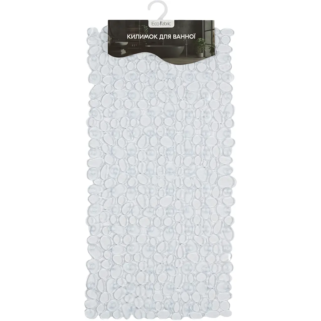 Килимок для ванної Eco Fabric Галька 68х34 см прозоро-білий (6834-001) - фото 3