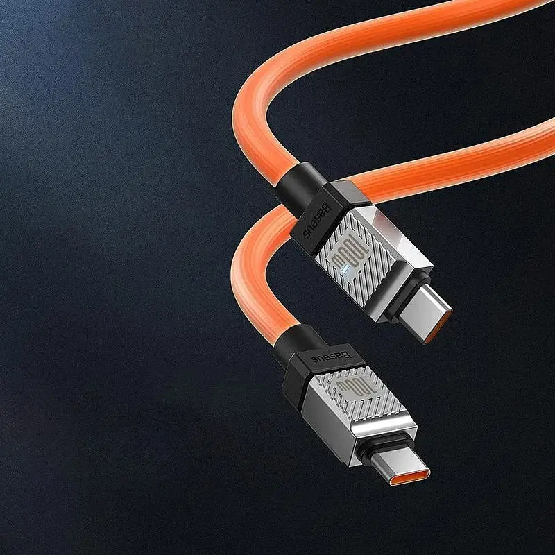 Кабель Baseus CoolPlay Series Fast Charging Cable Type-C to Type-C 100W 1m CAKW000207 Orange - фото 5