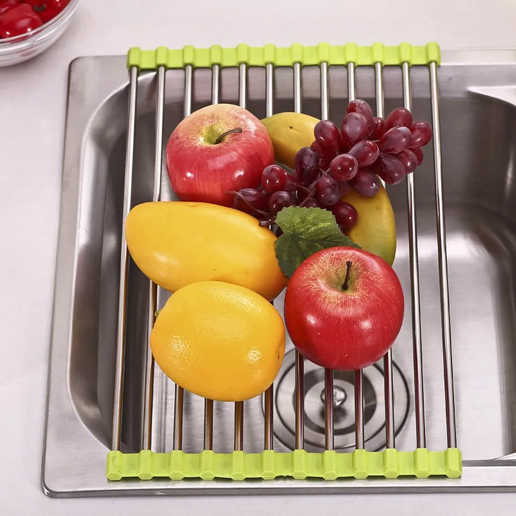 Сушарка підставка для посуду на мийку салатову 23*37 см Kitchen Drainboard - фото 5