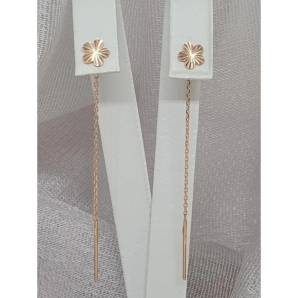Золоті сережки-протяжки Столична Ювелірна Фабрика Квітки. 110833 - фото 2