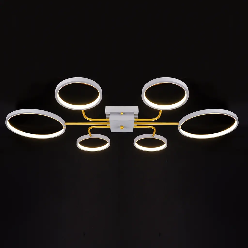 Люстра потолочная Brille в зал LED 40W WW+NW+CW GY (BR-01 640C/6) - фото 5