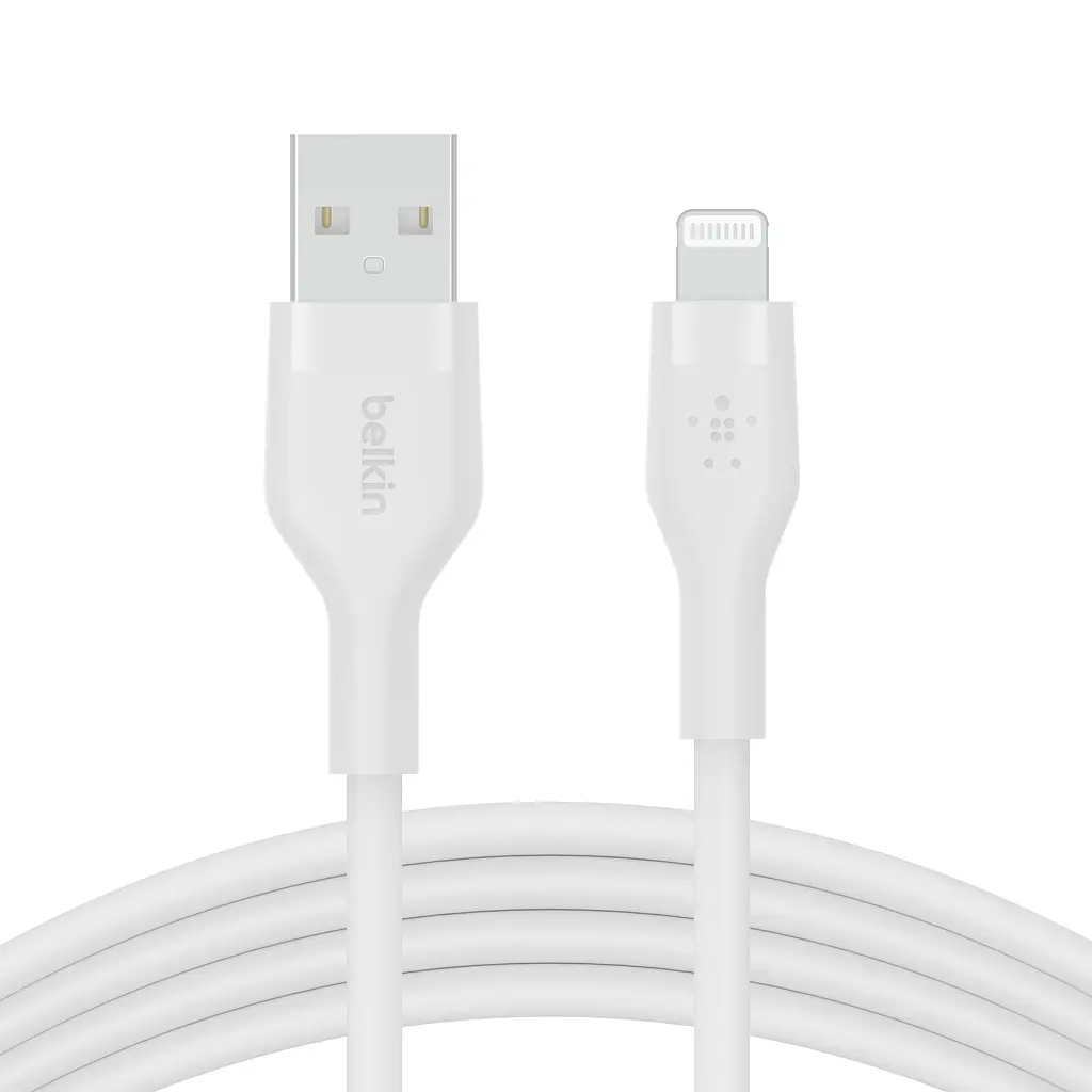Кабель Belkin USB-A > Lightning зарядка/синхронизация 1м, силиконовый с клипсой, белый teh0013625 - фото 2