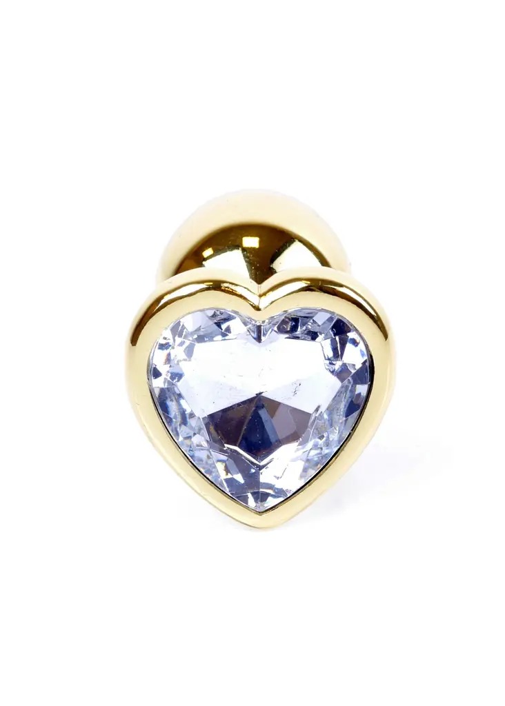 Анальна пробка - Jewellery Gold Heart Plug Clear - фото 4