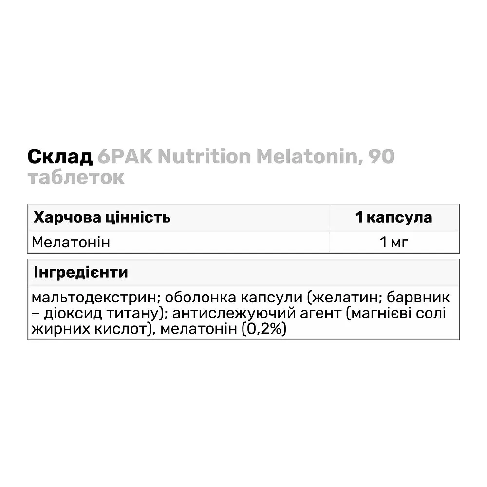 Натуральна добавка 6PAK Nutrition Melatonin 90 капсул - фото 3