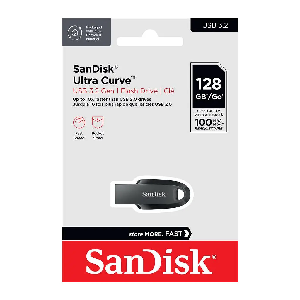 USB флеш накопичувач SanDisk 64GB Ultra Curve Black USB 3.2 (SDCZ550-064G-G46) - фото 4