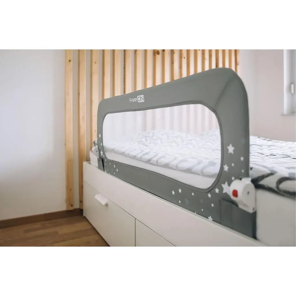 Защитный бортик для кровати FreeOn little stars, grey - фото 3