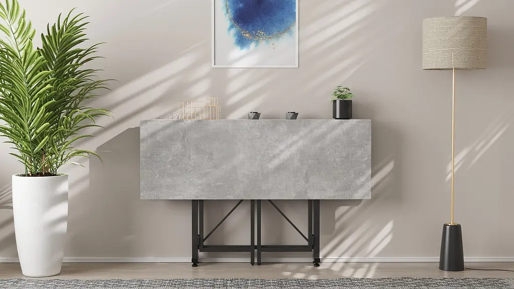 Стіл-книга трансформер Спайдер Ferrum-decor 750x1150x880 Чорний метал ДСП Бетон 16 мм (FRD-105094) - фото 6