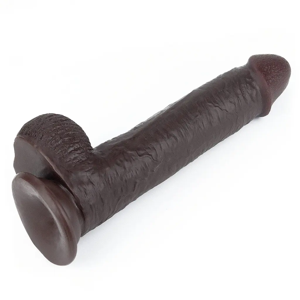 Фаллоимитатор LoveToy Sliding Skin из двойного материала 23 см коричневый - фото 10
