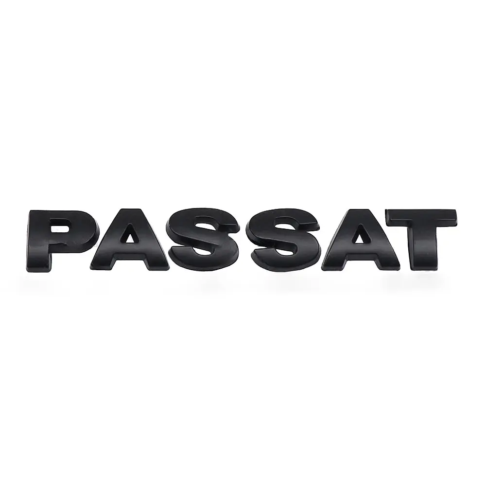 Емблема напис Passat метал (прямі букви) 115х16 мм Чорна на скотчі 17803 - фото 2