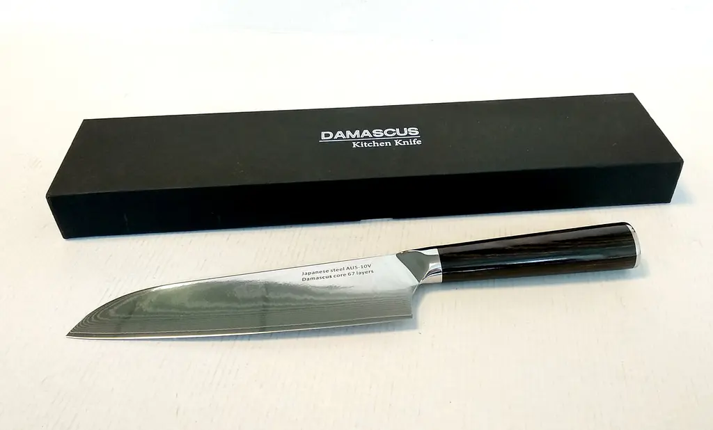 Ніж сантоку 18 см Damascus DK-HJ 6003 AUS-10 Дамаська сталь 67 шарів