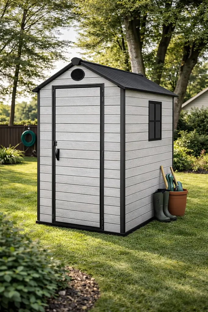 Госпблок-сарай пластиковий BKS 4х6FT з двосхилим дахом · 224 × 147 × 197 см (В×Ш×Г) - фото 2