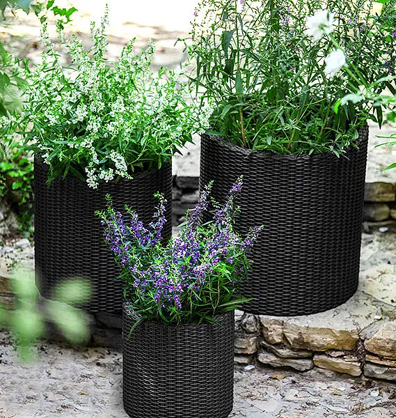 Горщик для квітів Keter 39 л Cylinder Planter Large сірий - фото 6