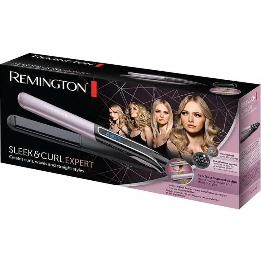 Выпрямитель для волос Remington S6700 Sleek & Curl Expert черно-розовый (45645560100) - фото 4