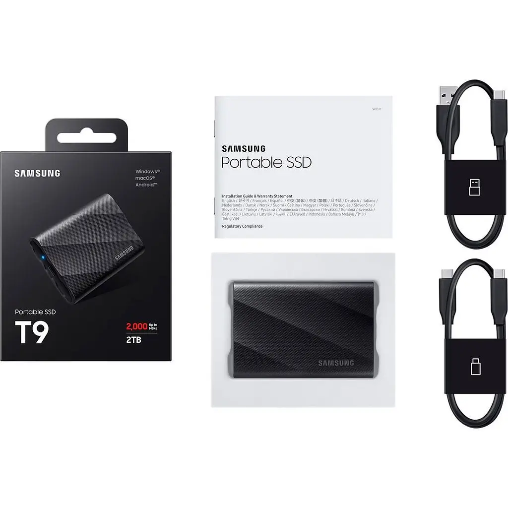 Зовнішній SSD накопичувач Samsung T9 2TB Black (MU-PG2T0B/EU) [110247] - фото 7