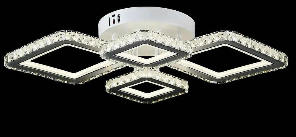 Елегантна стельова LED-люстра з кришталевими гранями LK2326/2+2 LED (WT) - фото 5