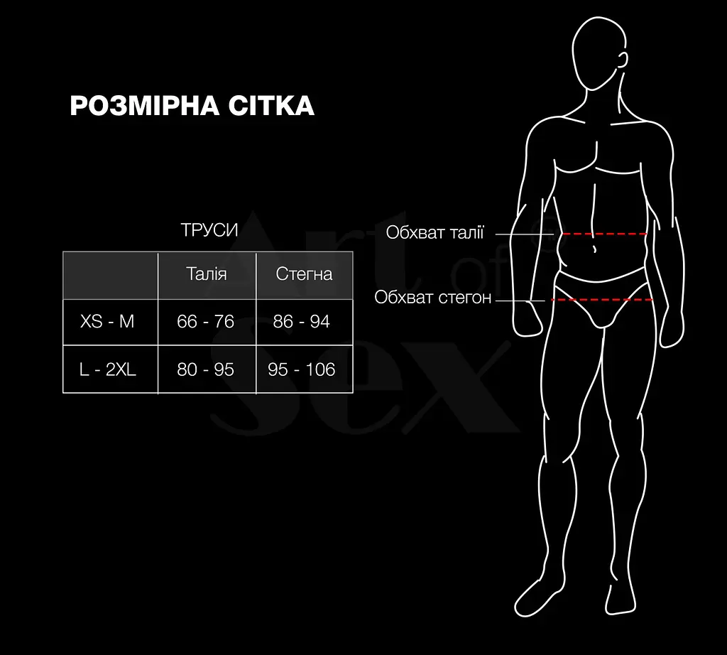 Чоловічі труси з сітки Art of Sex — Demir, колір чорний, розмір L–2XL - фото 4