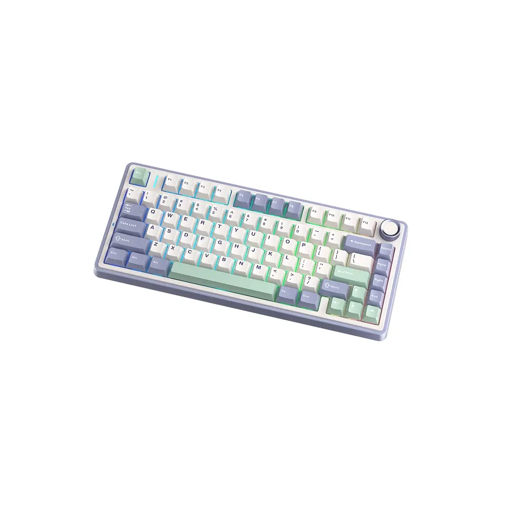 Клавіатура Aula F75 Gasket Greywood V3 switch Hot-Swap PBT Wireless/Bluetooth/USB White (6948391208640) - фото 6