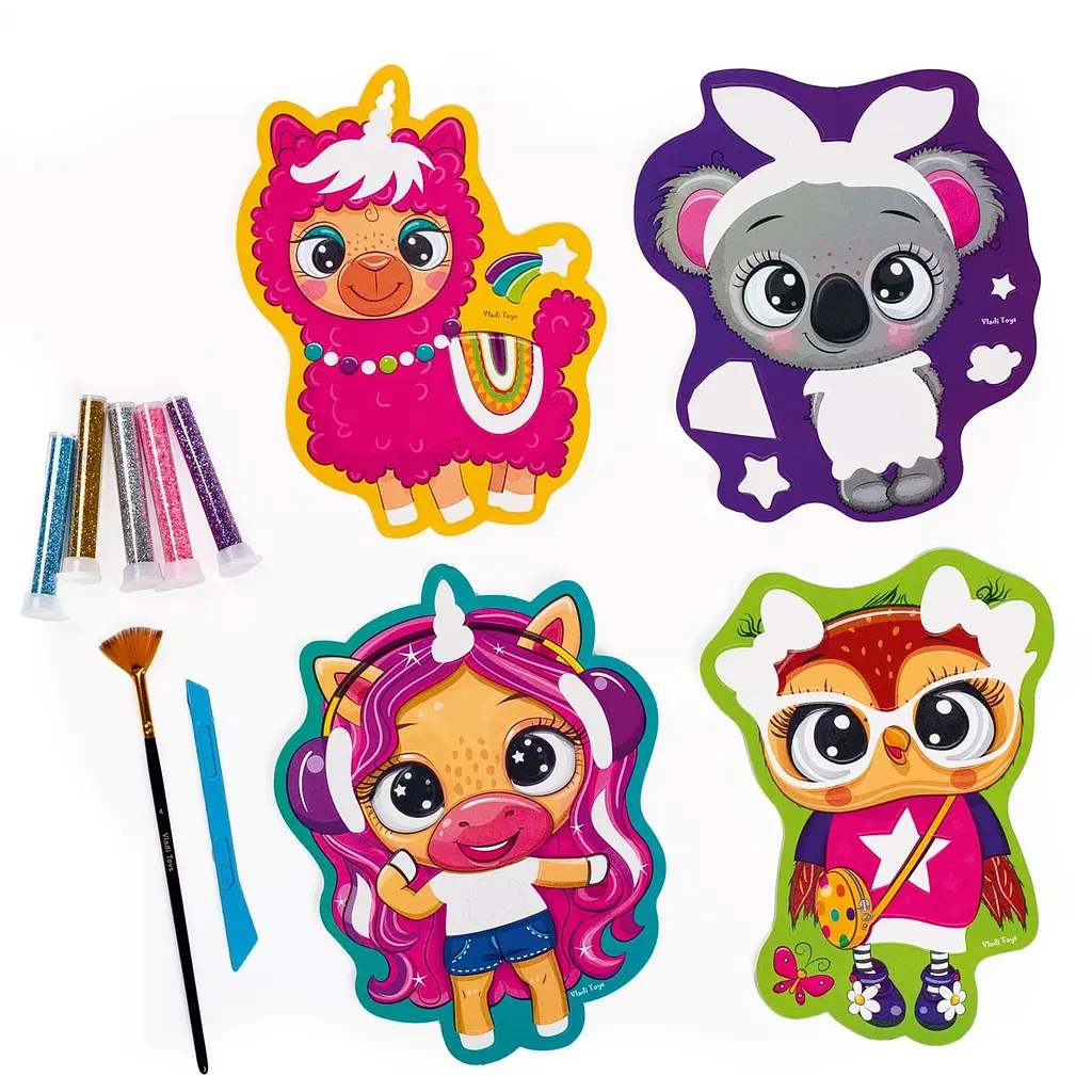 Набір для творчості Vladi Toys Glitter Art Блискучі звірята укр. мова (VT4501-11) - фото 3