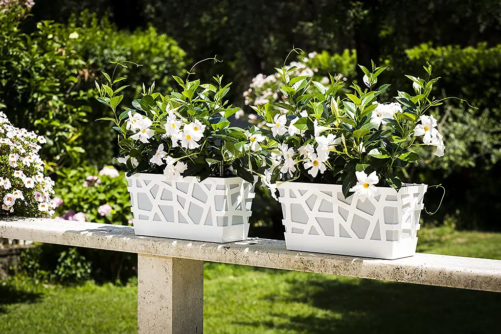 Вазон Idel Flowerbox, 40 см, фісташковий з білим (730041) - фото 9