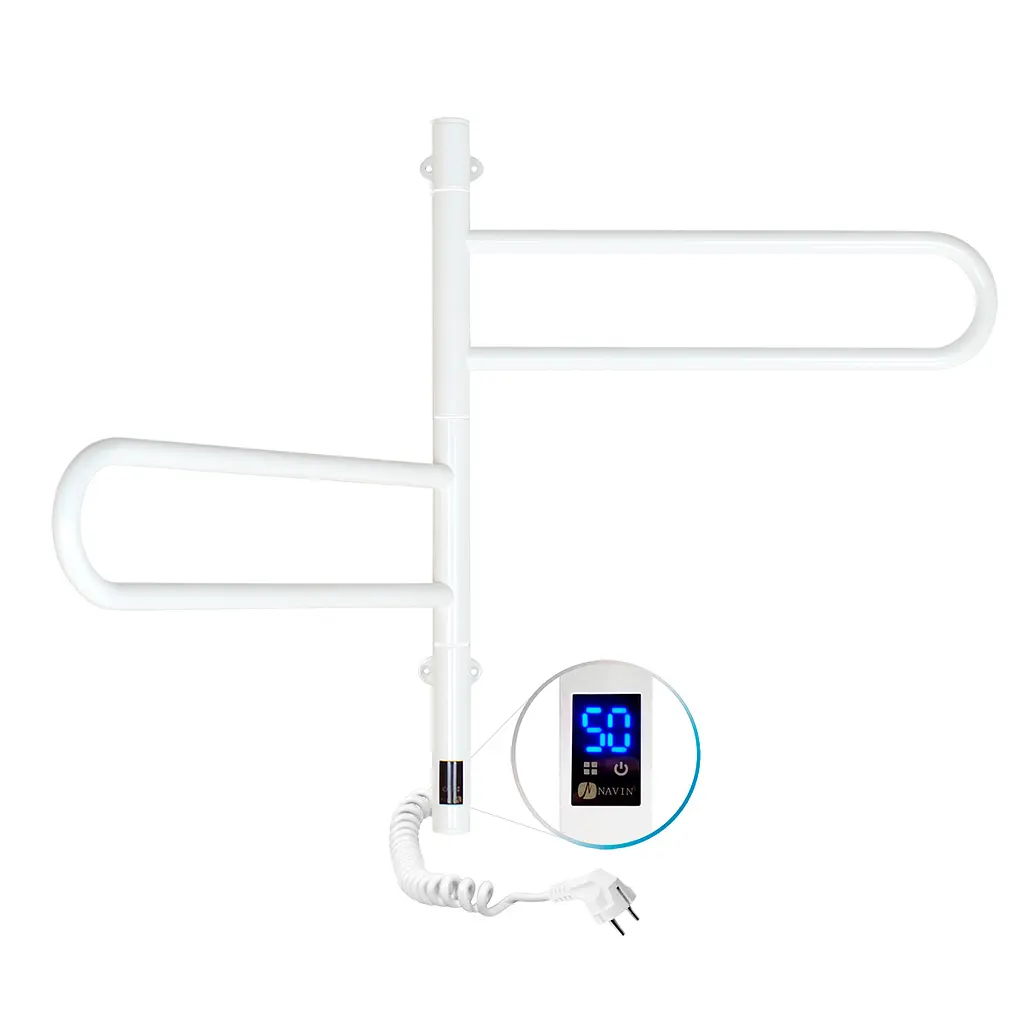 Электрический полотенцесушитель Navin Fouette 480x600 Sensor с таймером, белый 12-112033-4860, Белый матовый, Электронный - фото 4