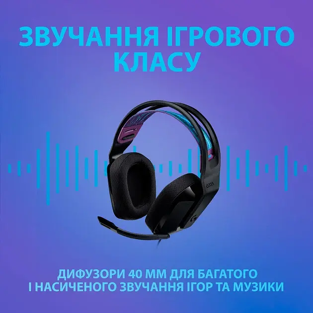 Наушники с микрофоном Logitech G335 Wired Gaming Black (981-000978) - фото 3
