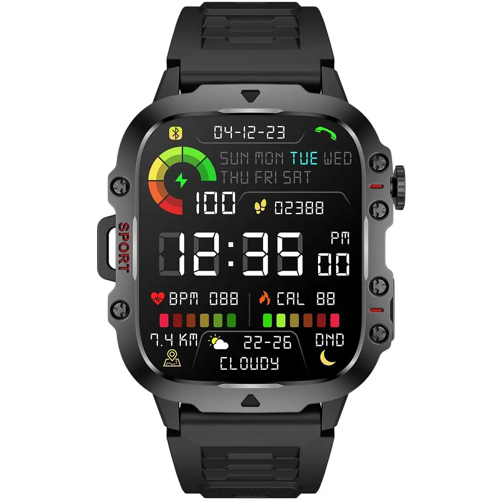 Смарт-годинник Lige Smart Expert Nano Rubber 2 ремінці чорний (3204) - фото 6