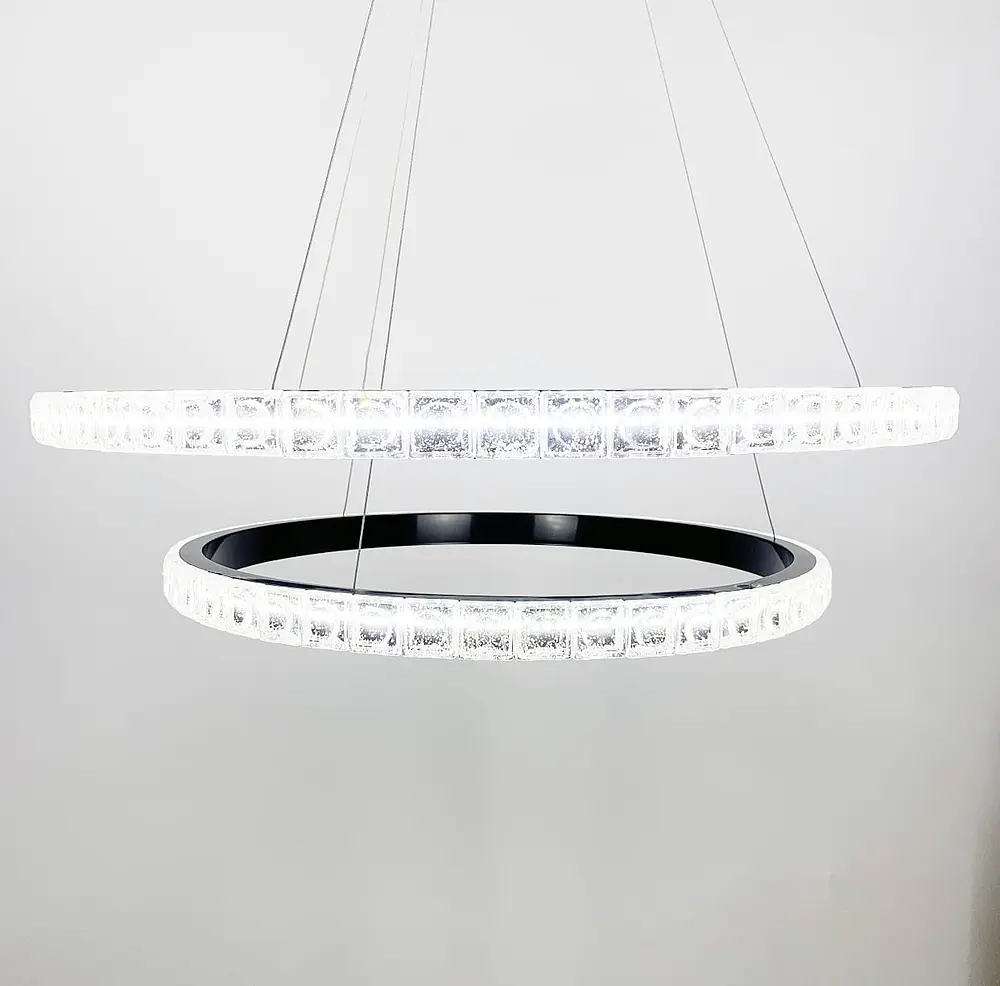 Подвесной светильник Delight Collection в черном каркасе с двойным кольцом Line.F SGJ 11/600+800 - фото 2