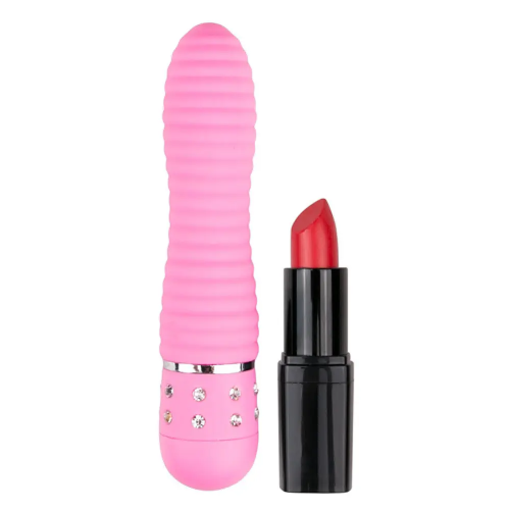 Вібратор ребристий Love Diamond Vibrator рожевий, 11.4 см - фото 4