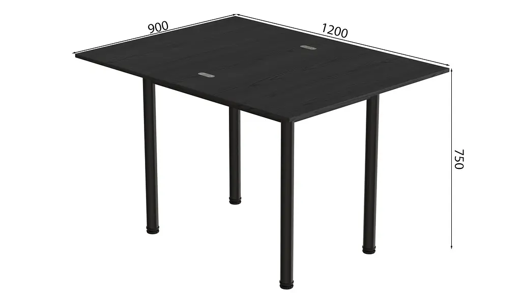 Обідній стіл-формер розкладний Берта Ferrum-decor 750x1200x900 Чорний метал ДСП Сосна Кембра 16 мм (FRD-105173) - фото 9