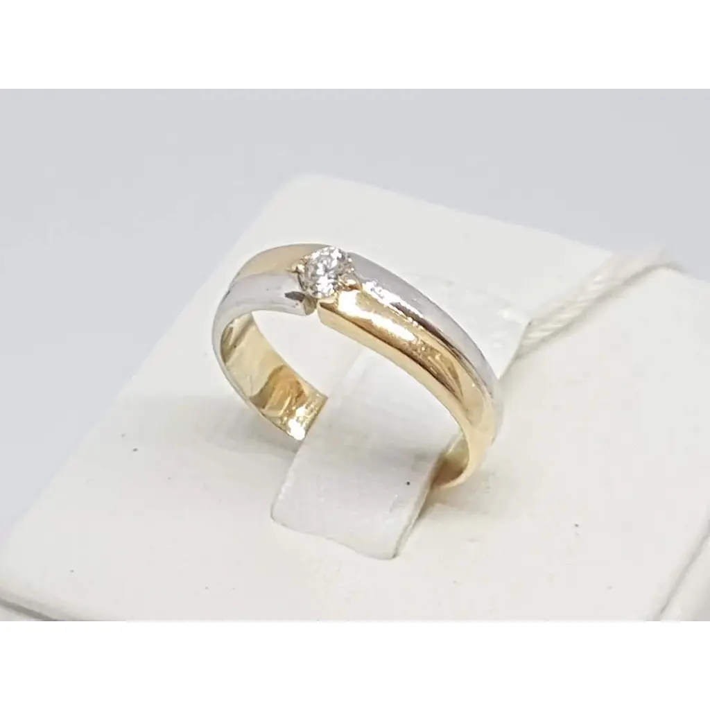 Золоте кільце ЮЗ "Багет" з діамантом. Артикул б10729 15,5 - фото 2