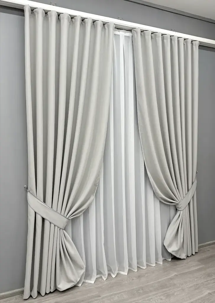 Комплект штор VR-Textil Scandi блекаут 2 шт 150x270 см попелястий (1898ш) - фото 3